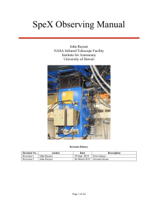 SpeX Observing Manual - NASA Infrared Telescope Facility