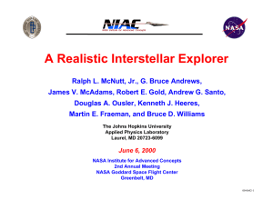 A Realistic Interstellar Explorer - NASA`s Institute for Advanced