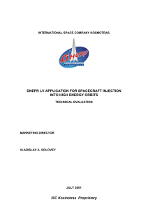 dnepr lv application for spacecraft injection into high energy orbits