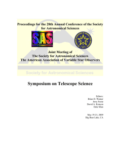 2009 - Society for Astronomical Sciences
