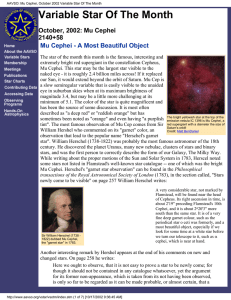 AAVSO: Mu Cephei, October 2002 Variable Star Of The Month
