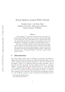 Dyson Spheres around White Dwarfs arXiv:1503.04376