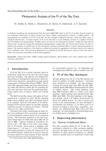 Photometric Analysis of the Pi of the Sky Data