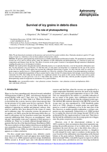 Survival of icy grains in debris discs