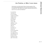 Ars Poetica, or Why I Love Jesus