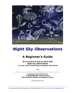 Night Sky Observations