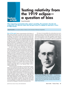 Testing relativity from the 1919 eclipse