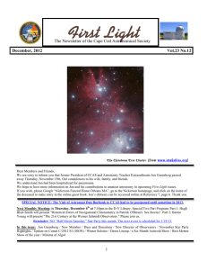 December, 2012  Vol.23 No.12 The Newsletter of the Cape Cod Astronomical Society