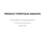 PRODUCT PORTFOLIO ANALYSIS IB BUSINESS &amp; MANAGEMENT A Course Companion p204-206