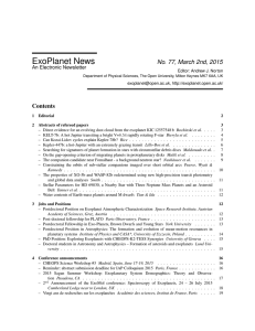 latest Edition - ExoPlanet News