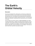 The Earth`s Orbital Velocity