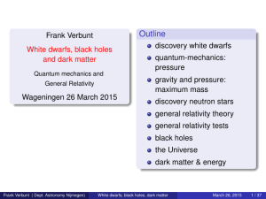 White dwarfs, black holes, dark matter