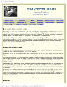 ENG 251 Gilgamesh Study Guide