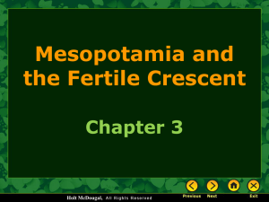 Mesopotamia and the Fertile Crescent Chapter 3 Holt McDougal,