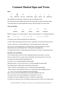 Common Musical Signs and Terms