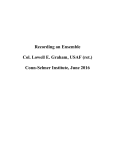 Recording an Ensemble Col. Lowell E. Graham - Conn