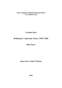 Dohnányi`s American Years, 1949–1960