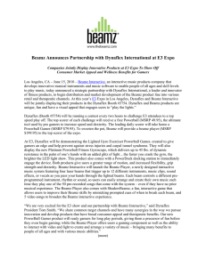 Beamz Announces Partnership with Dynaflex International at E3 Expo