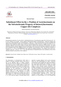 Substituent Effect in the γ–Position of Acetylacetonate on the