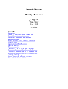 revised Chemistry of Lanthanoides