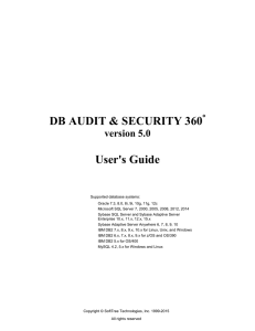 DB Audit and Security 360 User`s Guide
