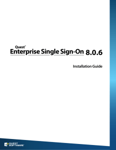 Quest Enterprise SSO 8.0.6 - Installation Guide