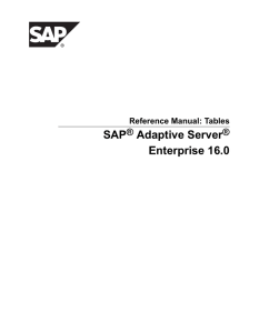 Reference Manual: Tables - Sybase