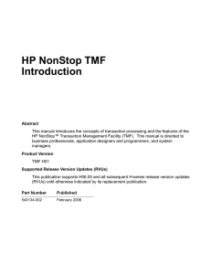 TMF Introduction - Hewlett Packard Enterprise