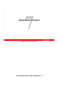 Using Explicit Cursors