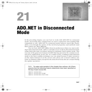ADO.NET in Disconnected Mode