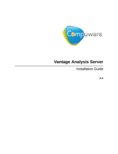 Vantage Analysis Server Installation Guide