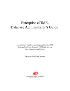 Enterprise eTIME Database Administrator`s Guide