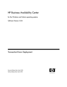 HP Business Availability Center TransactionVision Deployment Guide