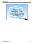 Lesson 16 Managing Undo