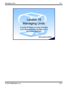 Lesson 16 Managing Undo