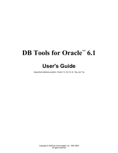DB Tools for Oracle User`s Guide