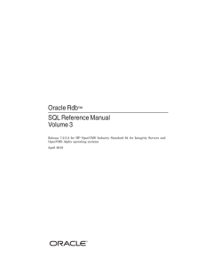 Oracle Rdb™ SQL Reference Manual Volume 3