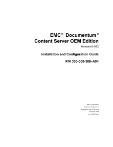 EMC Documentum Content Server OEM Edition Installation and