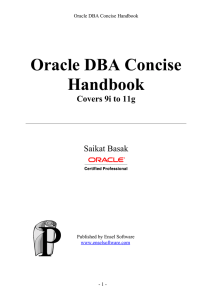 ORACLE DBA HANDBOOK