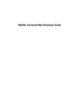 MySQL Connector/Net Developer Guide