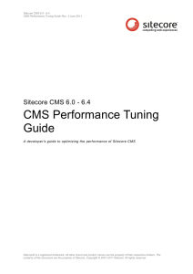 CMS Performance Tuning Guide - Sitecore