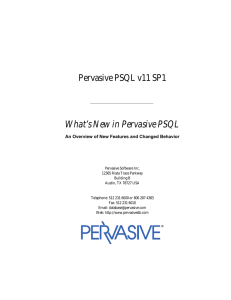 What`s New in Pervasive PSQL