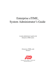 Enterprise eTIME System Administrator`s Guide v6.0