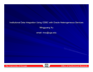 Institutional Data Integration Using ODBC with Oracle