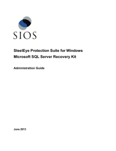 SteelEye Protection Suite Microsoft SQL Server Recovery Kit