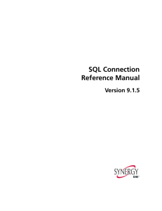 SQL Connection Reference Manual
