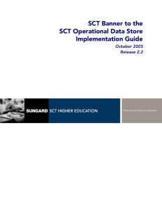 SCT Operational Data Store / Banner to the ODS Implementation