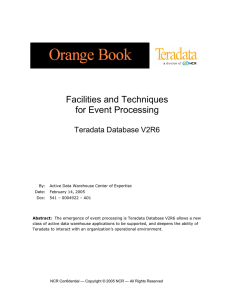 Facilities and Techniques for Event Processing
