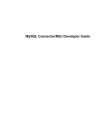 MySQL Connector/MXJ Developer Guide