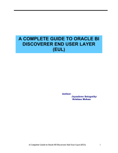 a complete guide to oracle bi discoverer end user layer